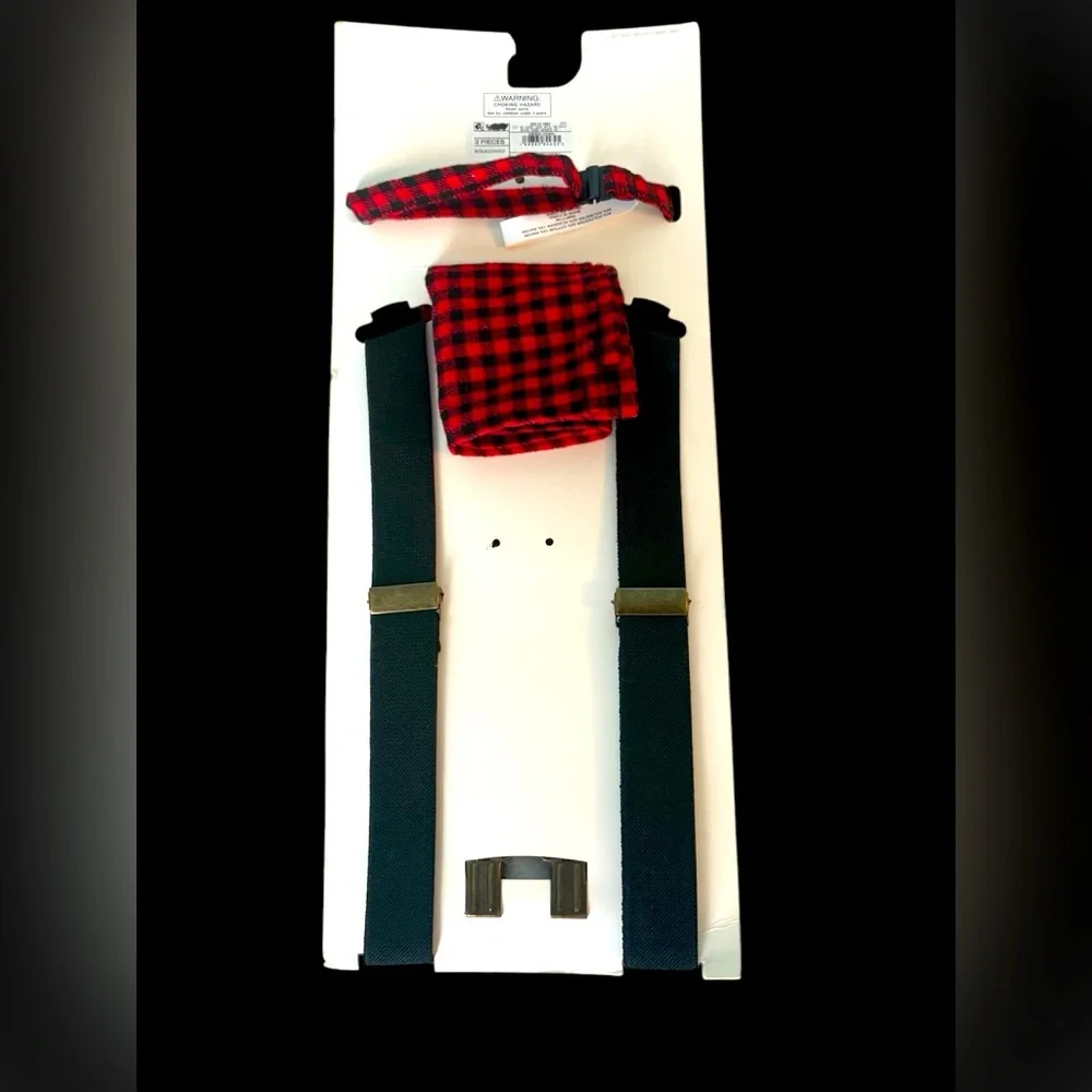 NWT Cat & Jack 3 Piece Suspender Set: Buffalo Plaid